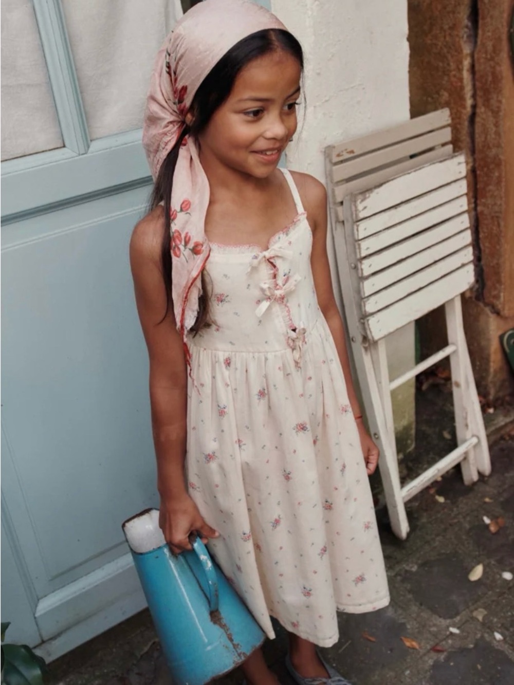 Emile et Ida - Long Floral Knotted Dress - Size 6